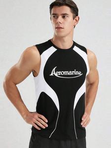 Men's Regular Fit Plain Round Neck Tank Top, Breathable Mesh Gym Workout Tank Top, Casual Sleeveless Top for Summer