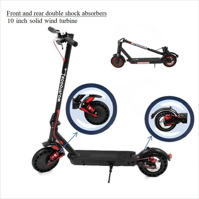 Electric Scooter, 10 Inch Electric Scooter Adult Electric Scooter, 30km Long Distance, 3 Speed ​​Modes, with APP Control, Dual Braking System, Dual Shock Absorption, Fast Charging Foldable Electric Scooter for Adults and Teenagers 1