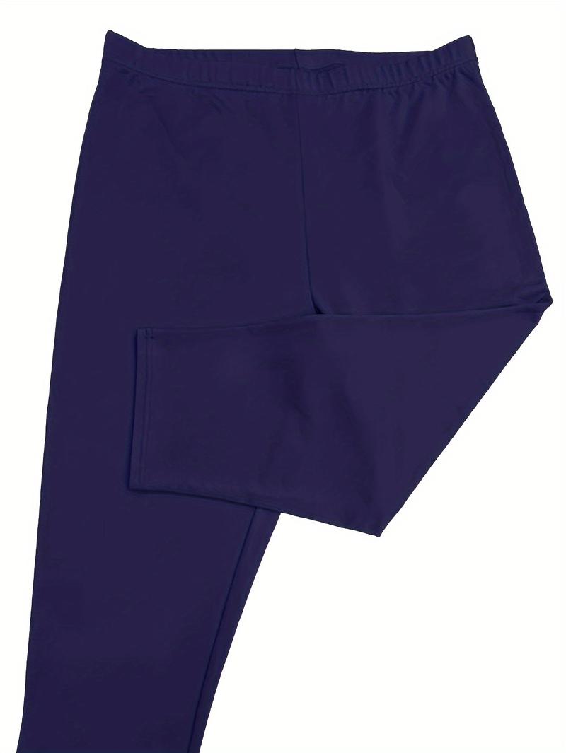 Product Introduction of Plus Size Solid Skinny Capris Leggings, Women's Casual Crop For Spring & Summer 19