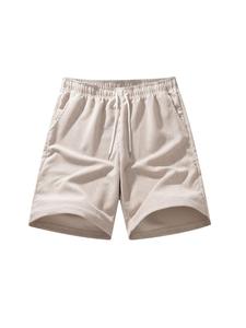 Men's Solid Color Striped Trim Waistband Shorts, Regular Fit Casual Comfy Breathable Shorts for Summer, Men's Bottoms for Daily Wear