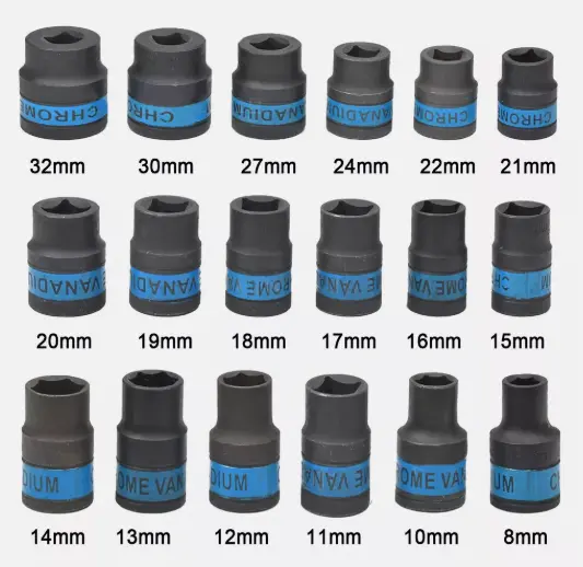 Heavy Duty 1/2" Ratchet Wrench Socket Set 8-32mm Metric Extension Bar Metal Case 4