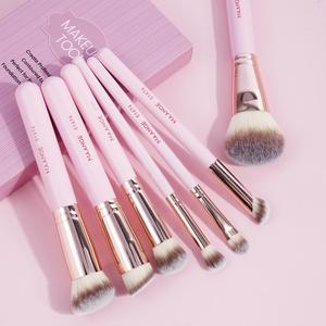 Professional Makeup Brush Set, 7 Counts/set Versatile Soft Pink Makeup Brushes for Foundation, Powder, Concealers, Eye Shadows, Blush, Lip Balm, Brushes with Soft Bristles & Comfortable Grip for Beginners, Makeup Bundles, Makeup