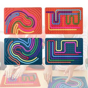 Random Color Silicone Twist Rope, 1 Set Sensory Activity Board, Diy Decompression Toy, Creative Toy