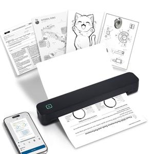 Portable Thermal Printer, 1 Count USB Rechargeable Wireless Printer, Compact Lightweight Printer for Documents, Photos, Labels, Office Supplies