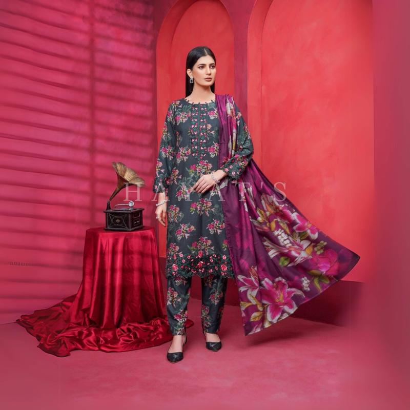 Dhanak Dress with Shawl |3 Pc| Winter Collection | Hayats UMHAT0560 3