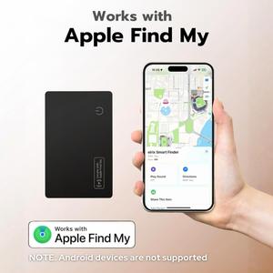 [ UK Seller ] Wallet Tracker Card, Slim Smart Finder Works with Find My (iOS Only), Rechargeable Reusable Wallet Tracker and Item Locator for Luggage, Purse, Card Bag