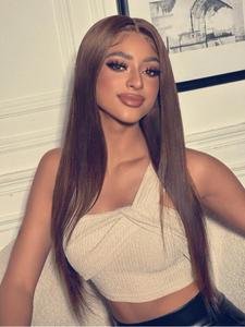 22 Inch HD Lace Front Wig, 250% Density Premium Human Hair Wig, Glueless Silky Straight Pre Cut Transparent Lace for Women Girls Daily Use