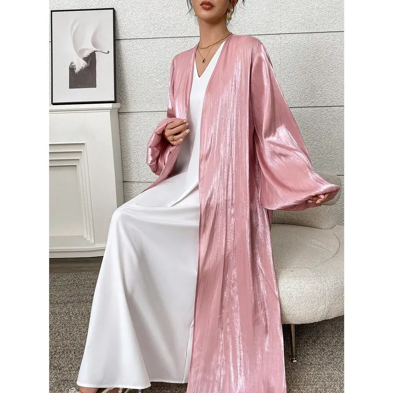 Women's Simple Fashion Casual Arabic Abaya Robe, Everyday Wear, Abayas[S20] muslim  clothes outfit dress for muslim abayas pink auk 3