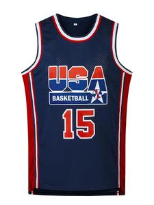 Men's Letter & Figure Embroidery Round Neck Basketball Jersey, Loose Casual Breathable Sleeveless Vest, Men's Sportswear for Basketball Training, Jersey Shirts, Sports Tops, Gym Clothes, Athletic Training Apparel, Sport Outdoor Clothing