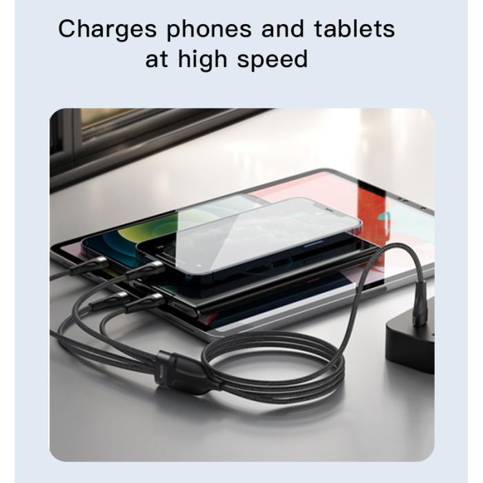 CA110 4 in 1 Charging Data Cable | Type-C to 2 TC + 2 IP Mobile Phone Charging Cable 5