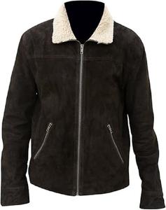 Classic Rick Grimes Season 5 Fur Collar Suede Leather Jacket