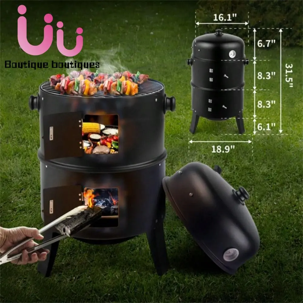 [UU] 80 * 41 * 48cm Black Smoked Stove Iron Spray Carbon Oven