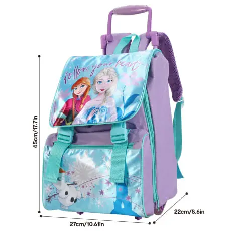 Girls Disney Frozen Ana Elsa Large Backpack Trolley Bag Travel 2