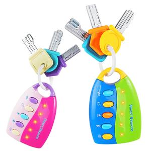 Interactive Duck Shaped Musical Light Up Cute Car Key Design Music Toy, 1 Count Rattle Maracas Sensory Car Key Play Toy with Music & Light, Creative Educational Sensory Toy for Birthday Gifts, Infant