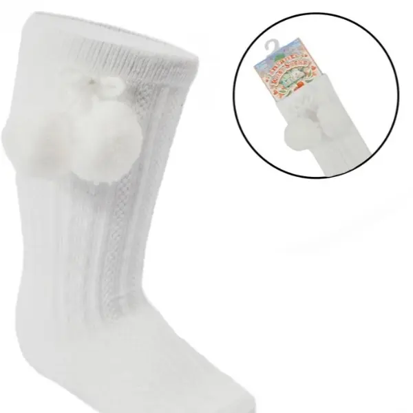 Knee high Pom Pom socks