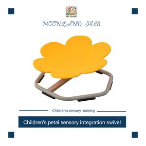 MOONLAND Flower children's swivel chair. Suitable for children with autism. Sensory swivel chair. Trains body co-ordination. Non-slip and 360° swivel for children aged 3 years and above. Pink, purple, blue and yellow. spinning sensory  chair
