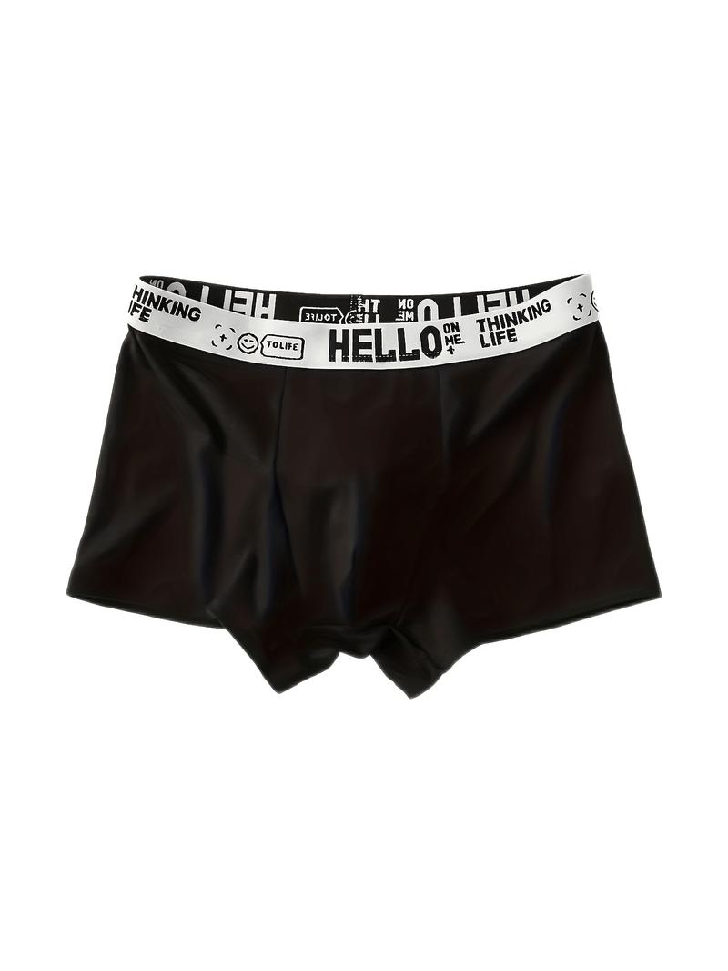 Product Introduction of Comfortable 10-Pack HELLO Men'S Boxer Briefs - Breathable Polyester 95% Spandex 5% - Fashionable Casual Sports Shortie Underwear, Medium Stretch, Solid Color Knit Fabric 14