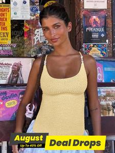 Women's Solid Color Criss Cross Backless Cami Top, Lady Casual Basic Sleeveless Spaghetti Strap Top for Lady Summer, Fashion Women's Knitwear for Daily Wear, Womenswear, Camisole Tops, Crisscross Backless