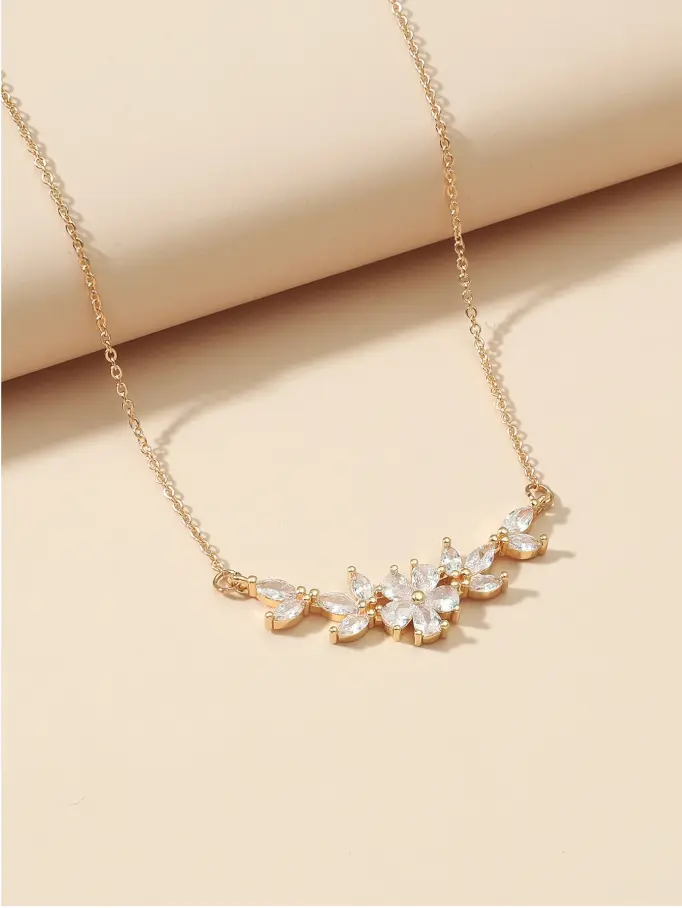 1pc Dreamy Planet Stars Moon Pendant Necklace With Rhinestones