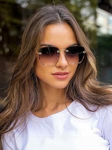 Unisex Elegant Ombre Square Frame Eyeglasses, Trendy Casual Eyeglasses for Everyday Use, Fashion Accessories for Outdoor Activities, Women