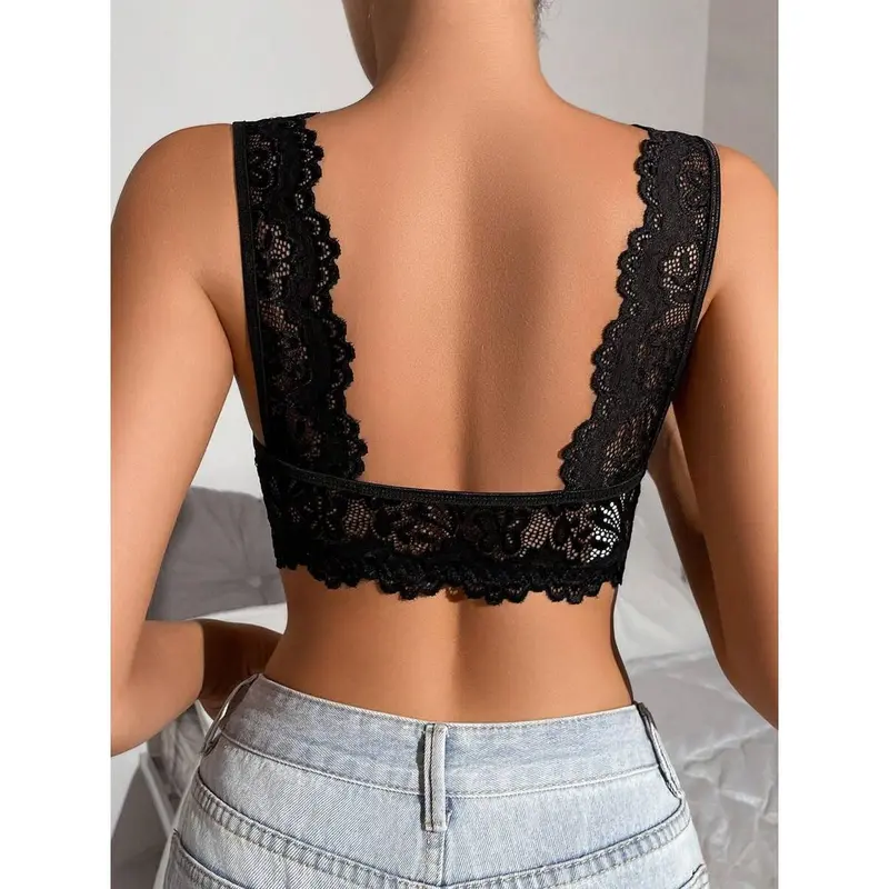 Women's Floral Lace Front Closure Fashionable Bra Lingerie – Elegant and Comfortable Support 1