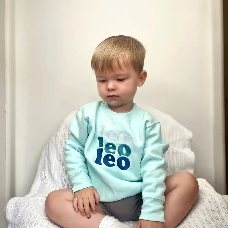 Kids personalised tripple embroidered name sweatshirt 1