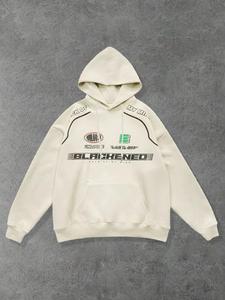 Men's Letter Print Hoodie, Casual Long Sleeve Hooded Sweatshirt for Fall & Winter, Fashion Men's Clothes for Daily Wear