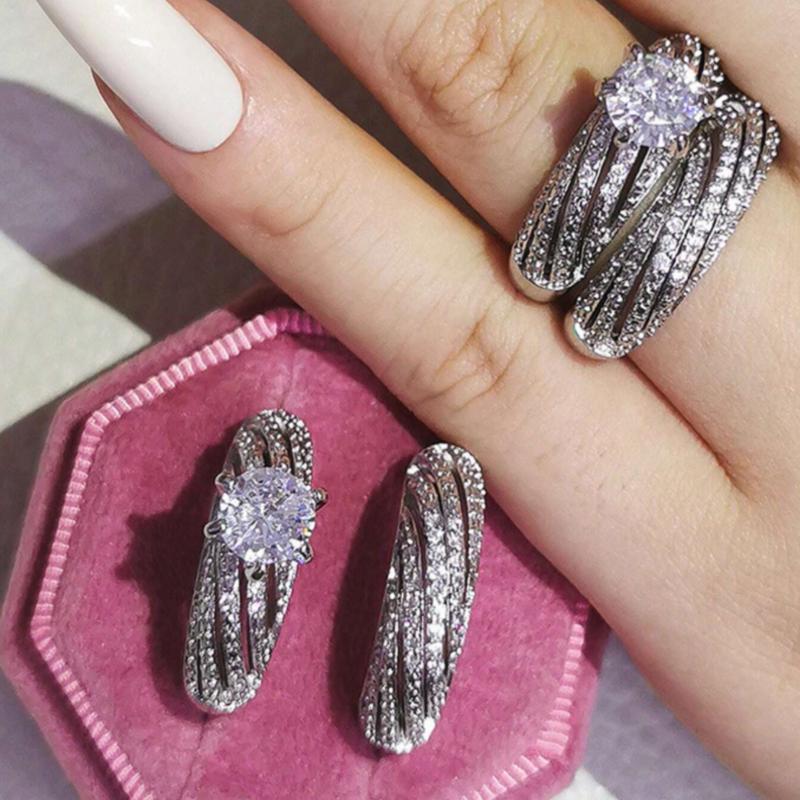 Product Introduction of engagement ring set for women, popular proposal jewelry set for men, suitable for daily wear valentine's day gift 1