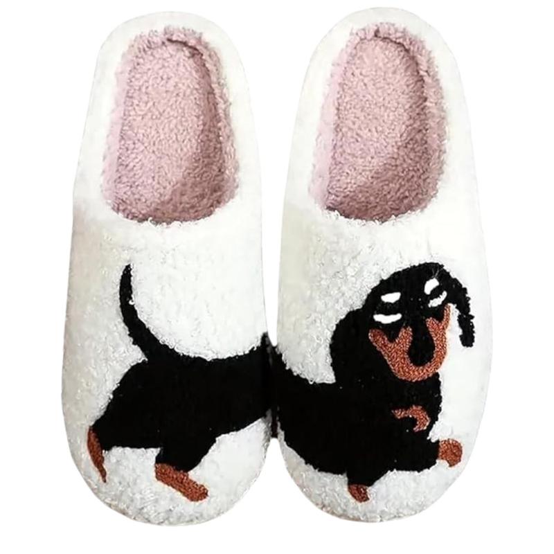 Cute Dachshund Dog Slippers – Fluffy Faux Fur Indoor Slip-Ons for Women & Girls | Plush Animal Design | Warm & Cosy for Autumn | Fast UK Delivery Walking Shoes Slide Flipflop Comfort 1