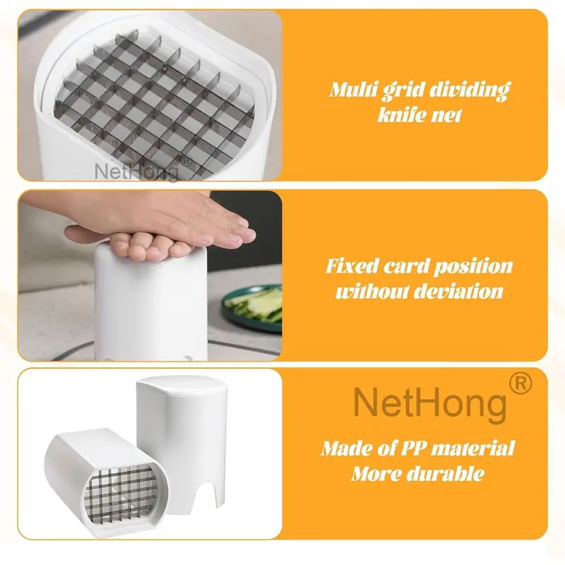 Easy Chip Cutter Potato Chipper Vegetable Chopper For Perfect French Fries Fry 6