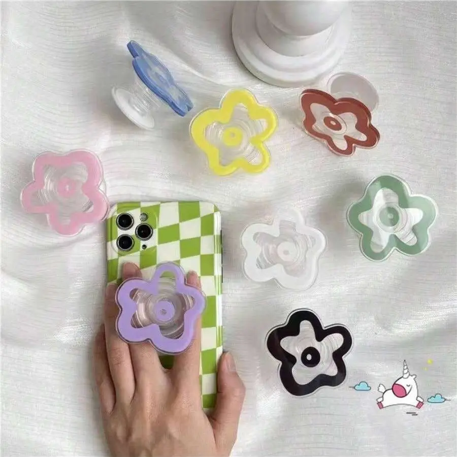 Cute Acrylic Flower Phone Stand Holder - Expandable & Collapsible Mobile Grip Stand Holder