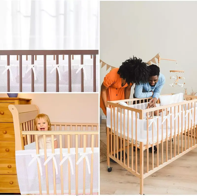 Cot Bumper 2 PCS baby Crib surrounds Breathable 3D Anti-Airflow Mesh Lining, Baby, Nursery Bedding, Mesh Liners, Cot Bumper 1