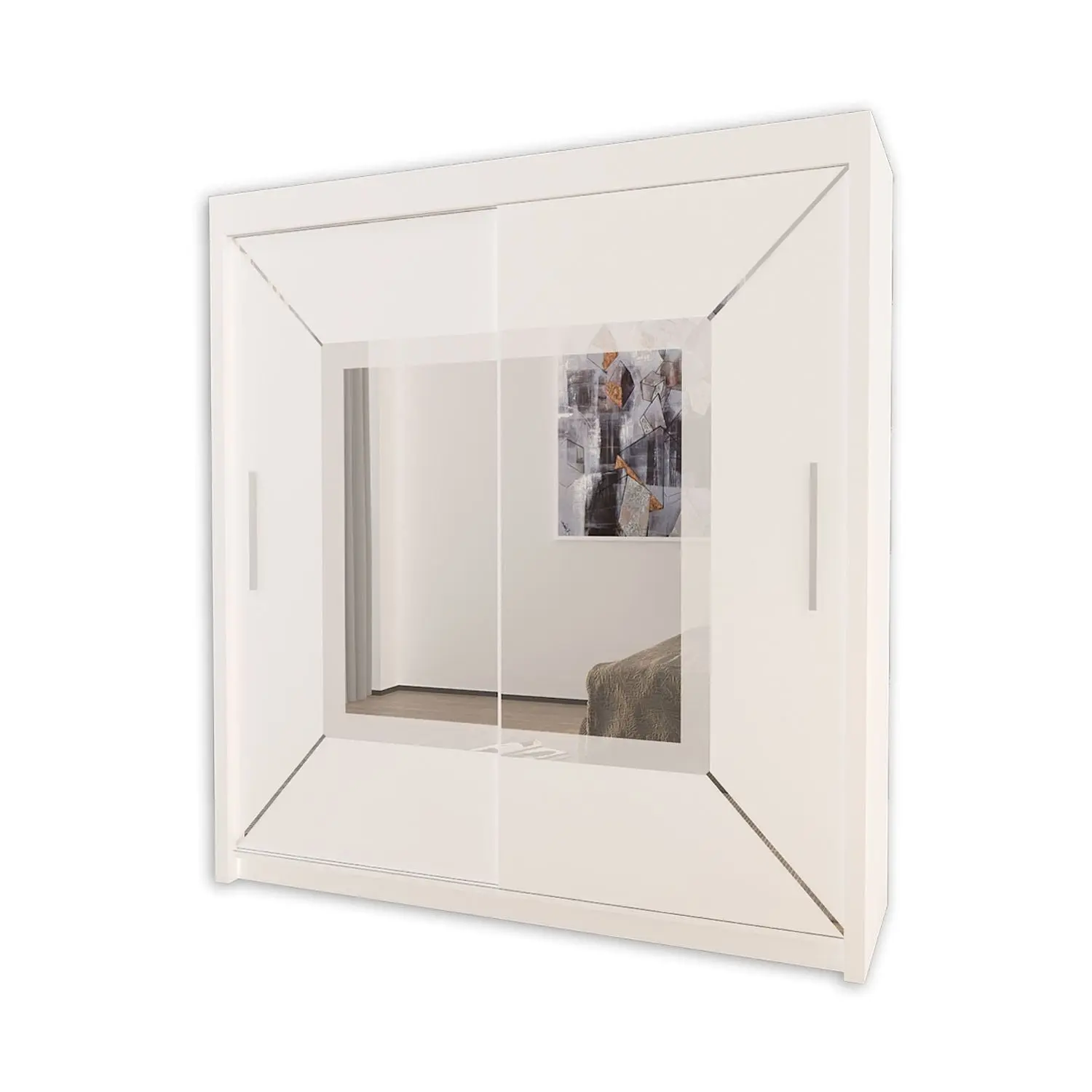 Milan Full Mirror Sliding Door WARDROBE AVAILABLE IN 4 COLOURS