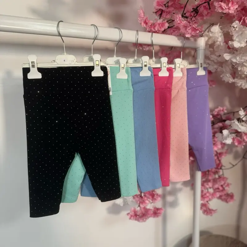 [OSCK] Diamanté Girls Ribbed Cycle Shorts
