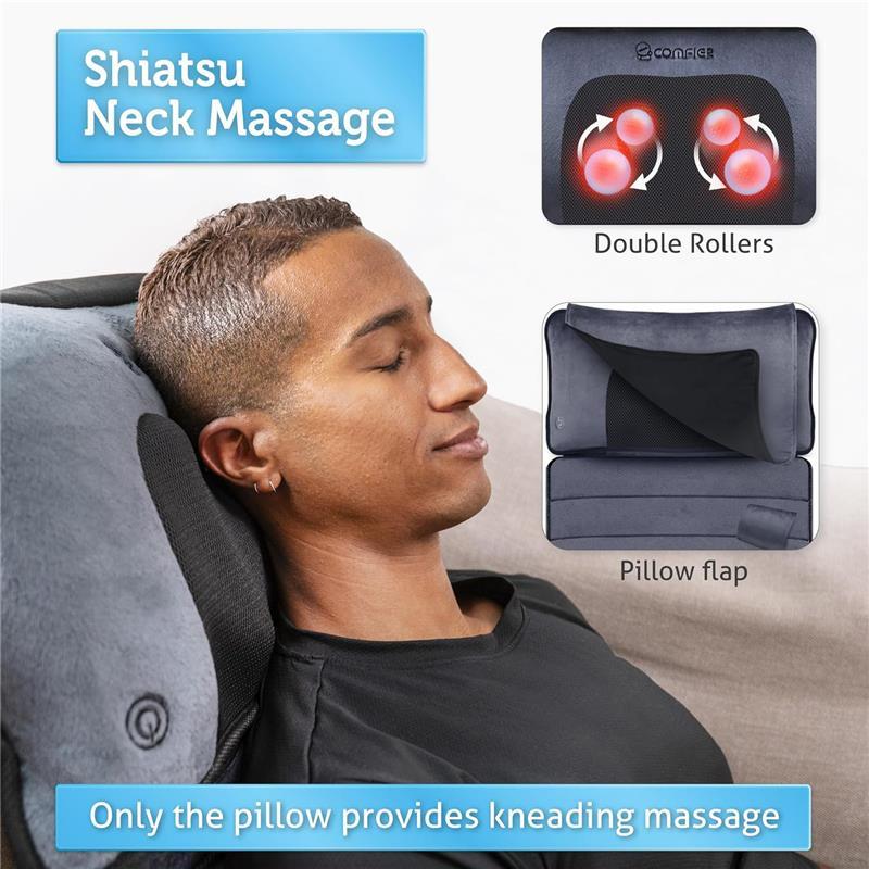 Comfier Massage Mat With Heat Pad, Full Body Massage Bed With Shiatsu Neck Pillow, 10 Vibrating Motors & 4 Heating Pads, Gifts For Women & Men 4