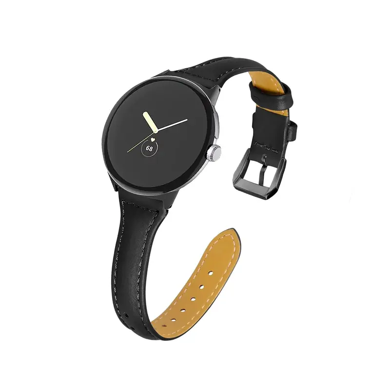 Google Pixel Style Slim Black Watch Strap 0