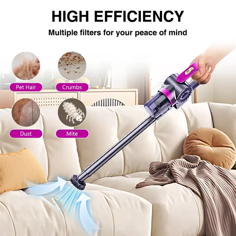4 in 1 Stick Handheld Vacuum Cordless Vacuum Cleaner For Carpet Floor Pet Hair 4
