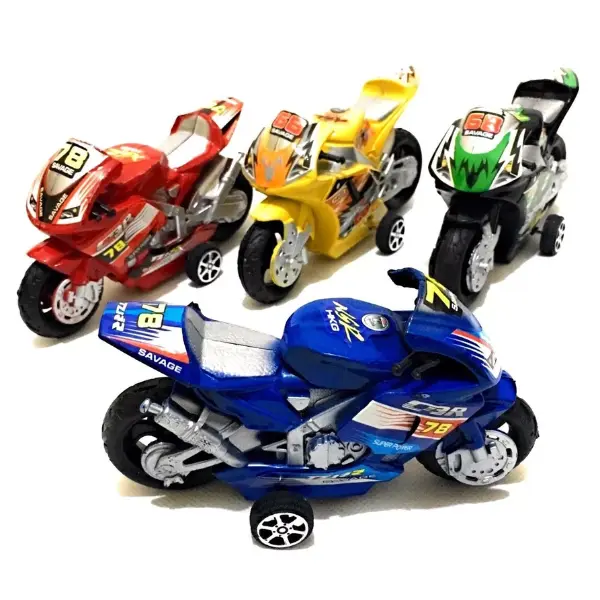 Pull Back Motorbike Toy Motorcycle Street Machine Friction Power Kids New Gifts