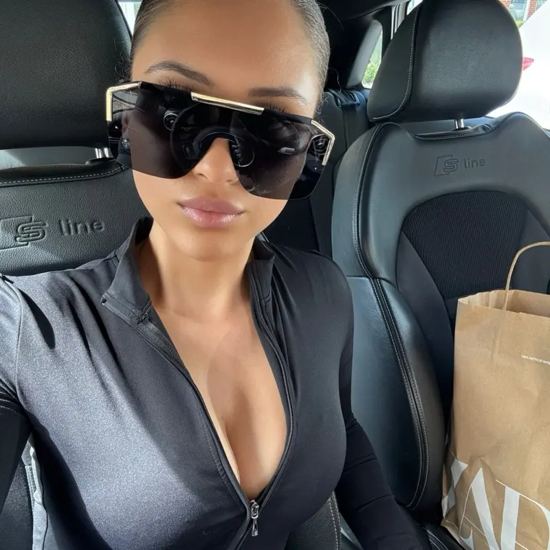 GIANNI Designer inspired unisex black and gold oversized sunglasses