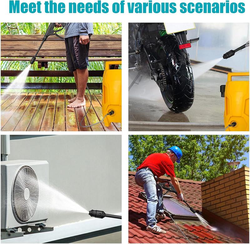 Product Introduction of Portable Pressure Washer High Power，Washer 3000W Electric Pressure Washer Machine 110Bar Car Cleaner Garden Washer with 5L/min flow rate，for Cleaning Terraces, Garden Furniture, Paths, Vehicles. 10