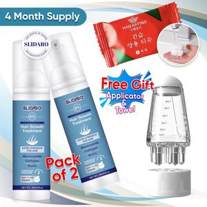 Slidaro Hair Regrowth MlNXDL 5% Treatment 2 month bottle foam , 4 months supply foam,  biotin and collagen Haircare Comfort EXTRA STRE ,DhT blocking hair