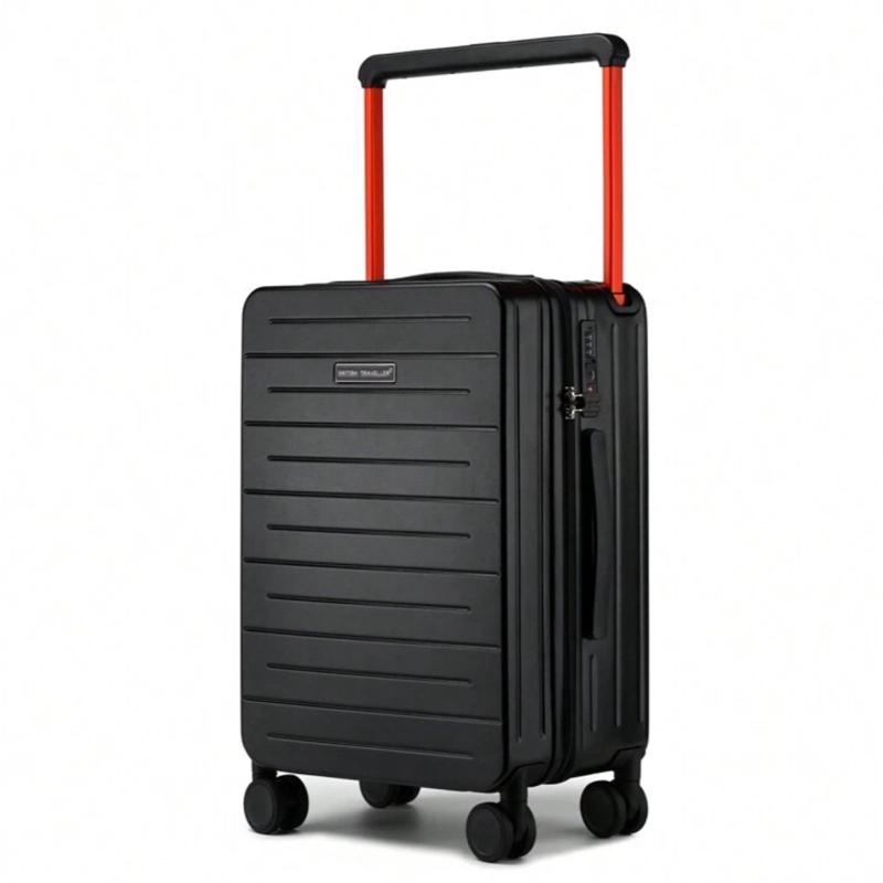 Traveller 20 Inch Lightweight PC Carry-On Suitcase with Wide Handle and 4 Spinner Wheels for Business Trips 0