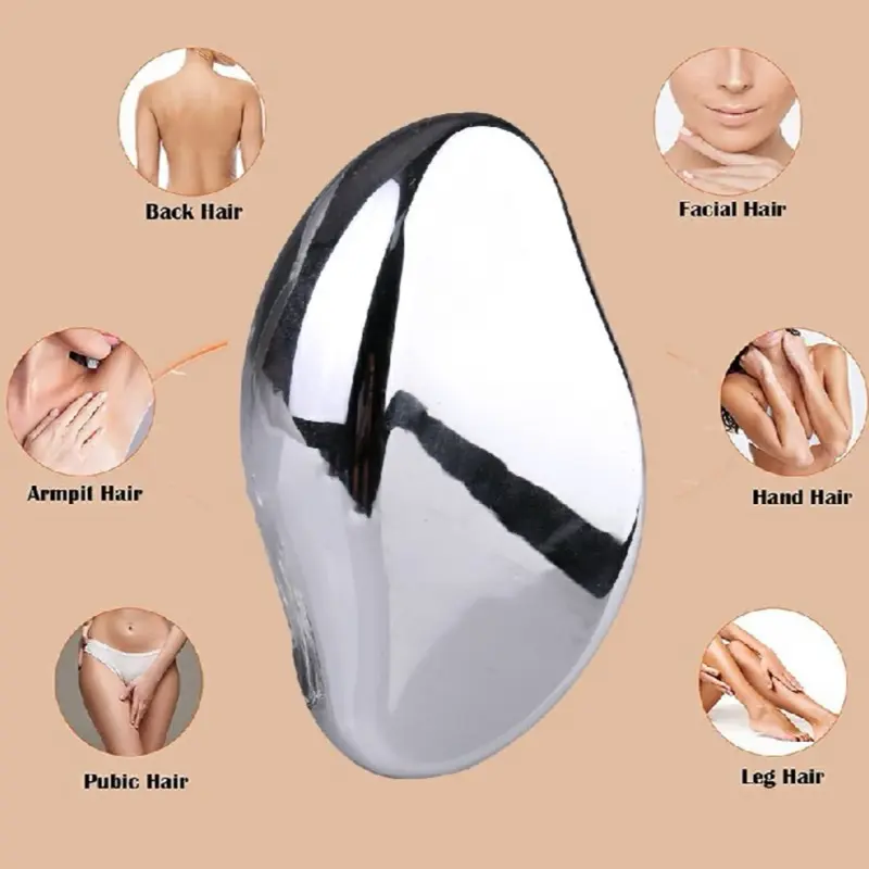 Crystal Hair Eraser Painless Hair Removal Epilator for Body with Smooth Finish - Electroplating Silver - Comfort 0