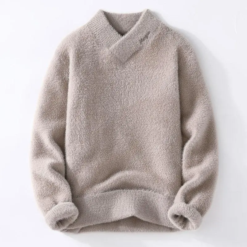 Sweaters men 2025 winter korean style mens warm sweater V-neck men sweaters autumn Men's wool pullovers men full size M-XXXL 3