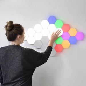 Hexagonal Wall Light, Touch Control Color Changing LED Wall Sconce, Ambient Lighting, DIY Colorful Night Light, Bedroom Indoor Party Festival Decorative Light, LED Lights for Bedroom, LED Furniture, RGB Multicolored Light