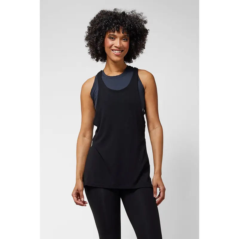 Lightweight Loose Cross Back Vest Black 0
