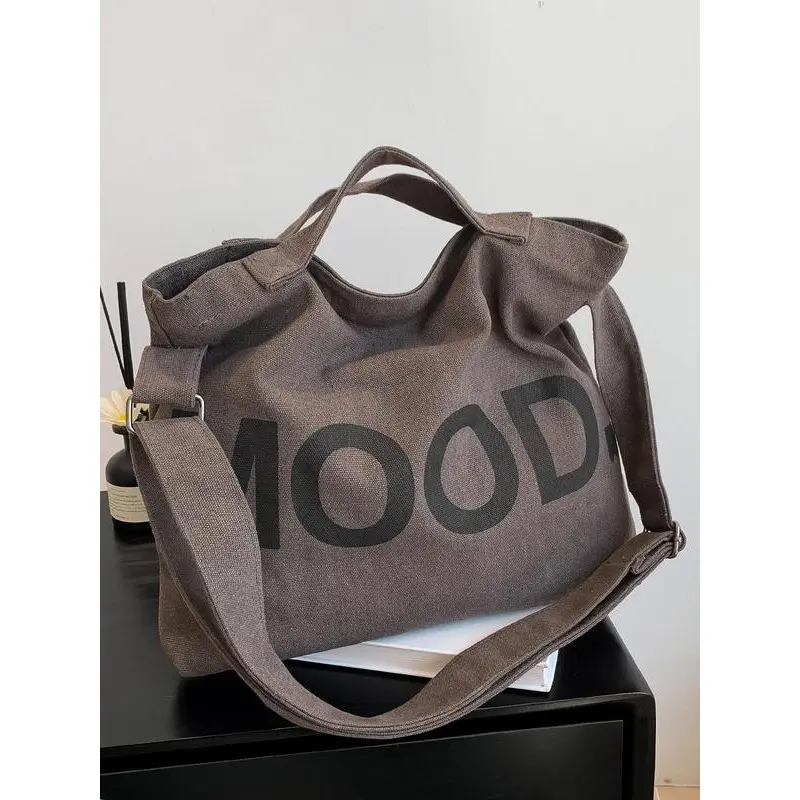 Fashion Letter Print Tote Bag, Large Capacity Shoulder Bag for Women & Girls, Casual Trendy Versatile High-quality Daily Commuting Bag, Girl Fashionable Bag 5
