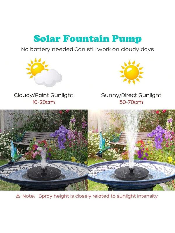 Solar Bird Bath Fountain Pump, Upgrade Solar Fountain , Free Standing Floating Solar Powered Water Fountain Pump for Bird Bath, mini solar water fountain , solar garden water fountain , solar water fountain , garden accessories , garden decor 2