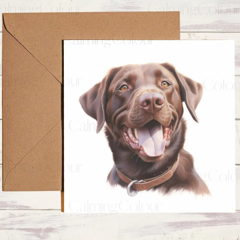 Chocolate Labrador Smiling | Father's Day Card 1