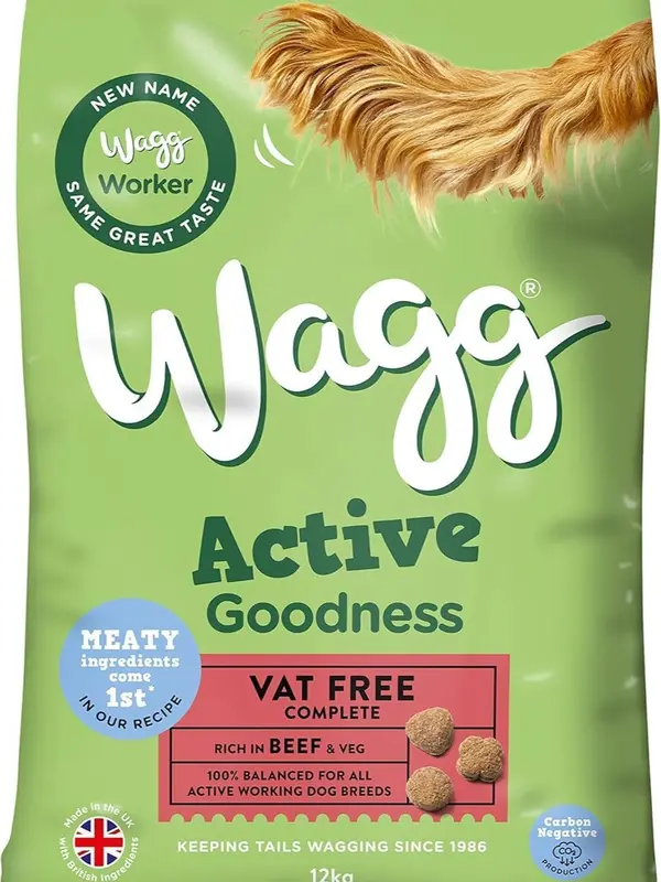 Wagg Active Goodness Complete Dry Adult Dog Food Beef & Veg 12kg - For All Active Working Dog Breeds 2